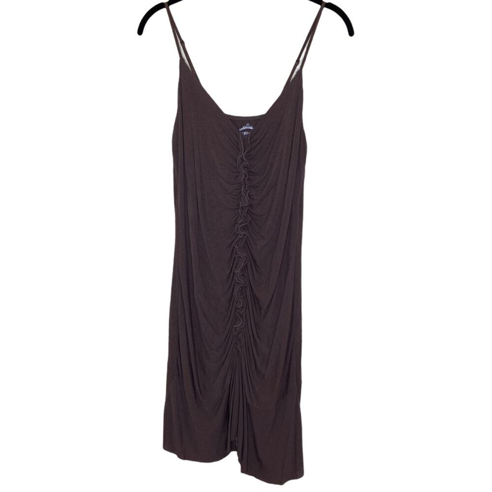 Buffalo Ruched V-Neck Bodycon Mini Dress In Brown Wonemn's Size Large